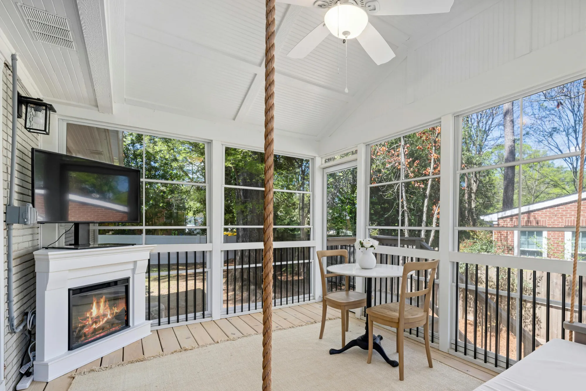 Chimenea de etanol en terrazas techadas