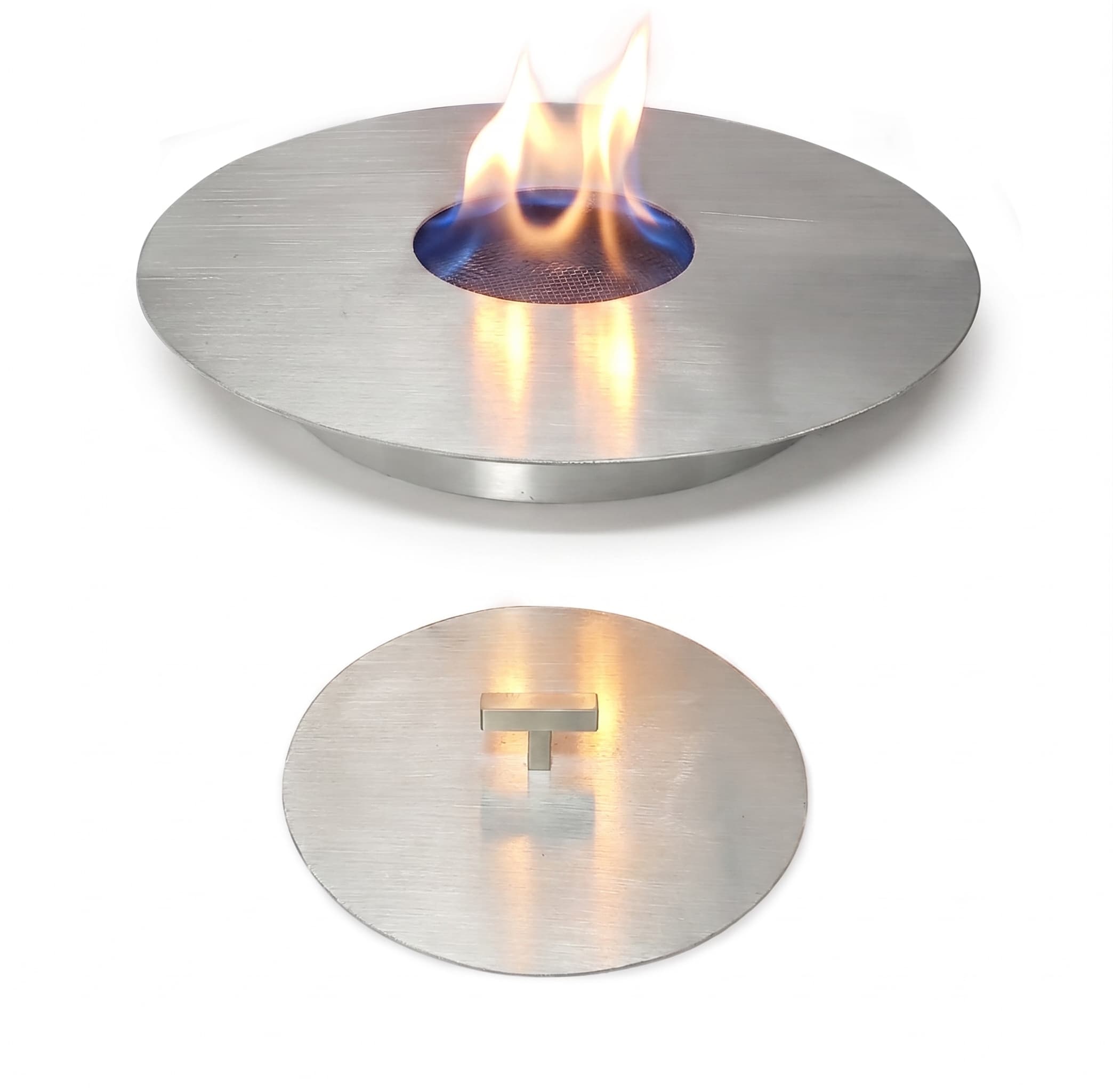 Circular aluminio con fuego
