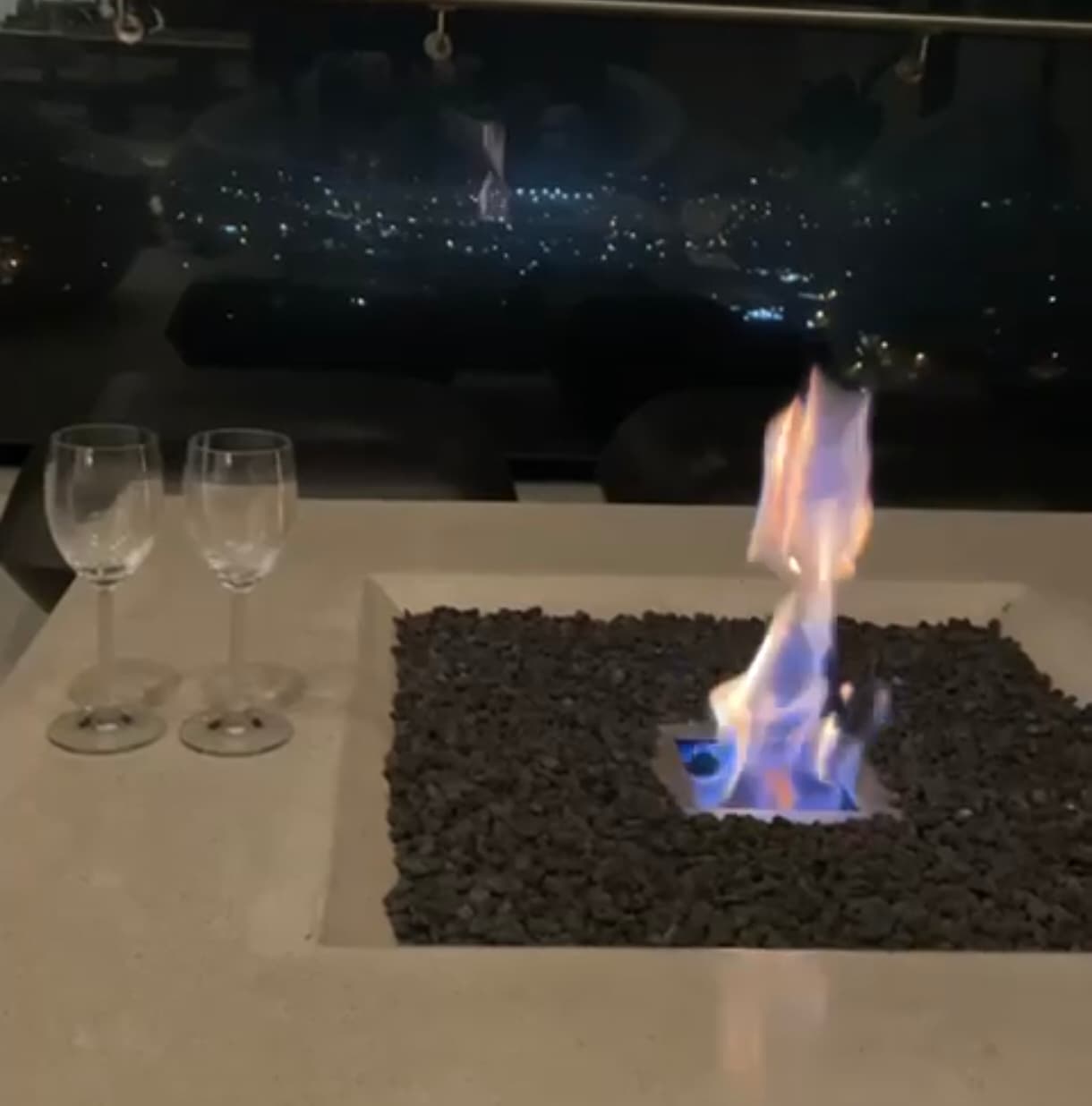 Cuadrado colocado encendido