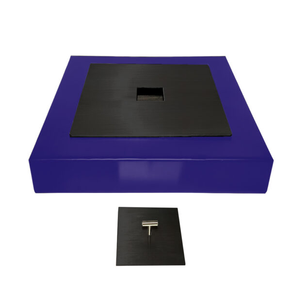 Quemador Cuadrado con Base Negro Mate 40×40 cm