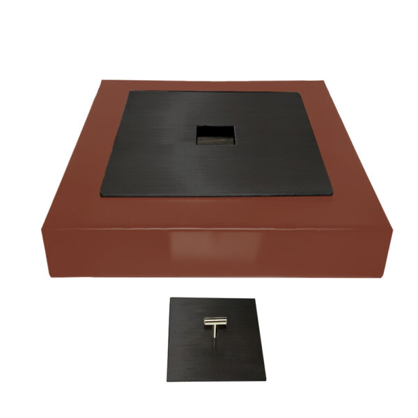Quemador Cuadrado con Base Negro Mate 30×30 cm